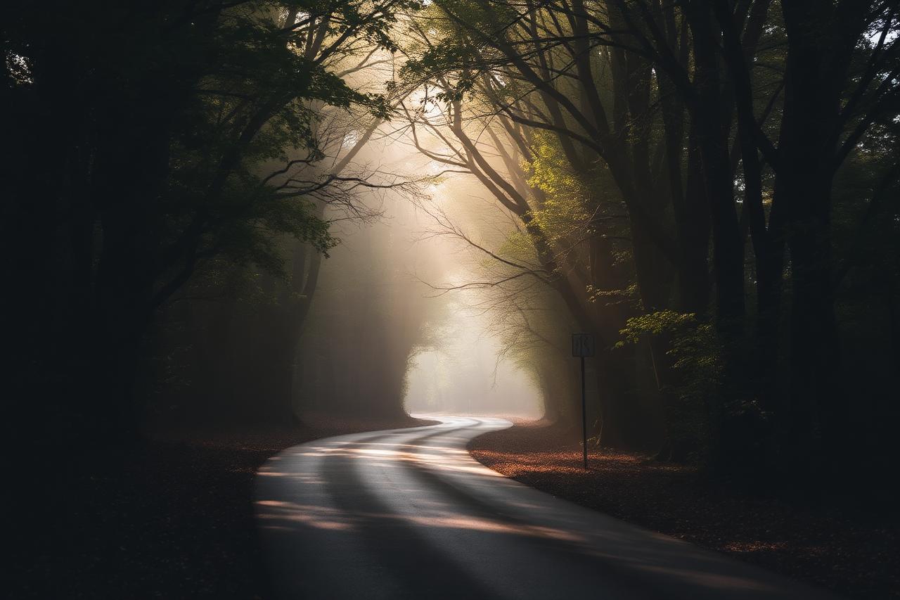 Scenic road on The Woodland Reset